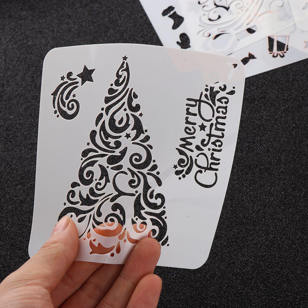 Layering Paper Card Wall Painting Scrapbooking Flower Template Embossing Christmas Hollow Stencils