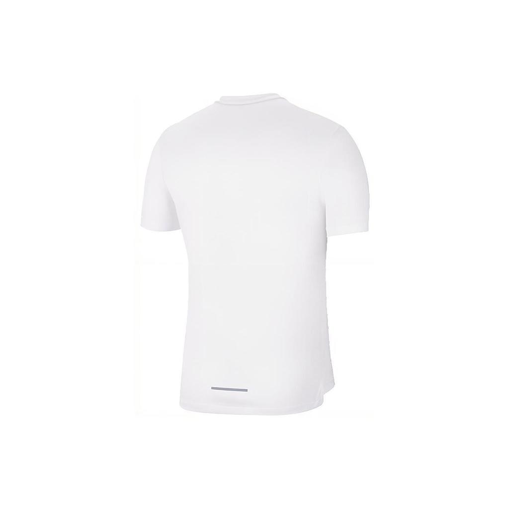 Nike Dri-Fit Quick Dry Светоотражающая повседневная футболка для бега Мужские топы Белые CU0327-100