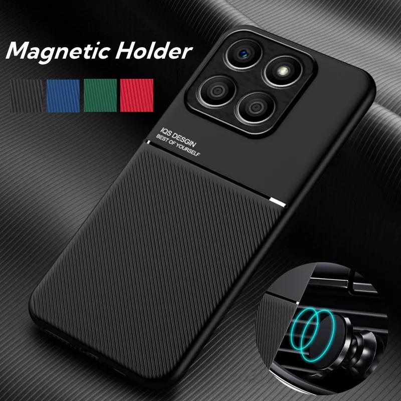 Rugged Non-Slip Portective Case for Honor 200 Smart X7c X6b X8b Cover Car Magnetic Suction Holder Coque Fundas Capa