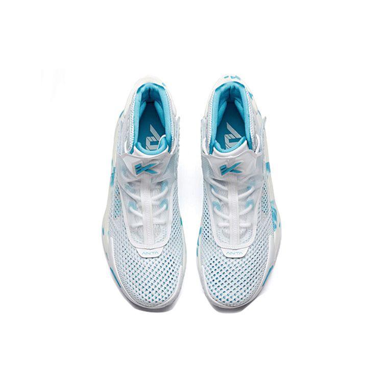 Anta KT5 Comfortable Versatile Shock Absorbing Non-Slip Wear-Resistant High-Top Basketball Shoes Men Basketball Shoes White Blue 112021101-3