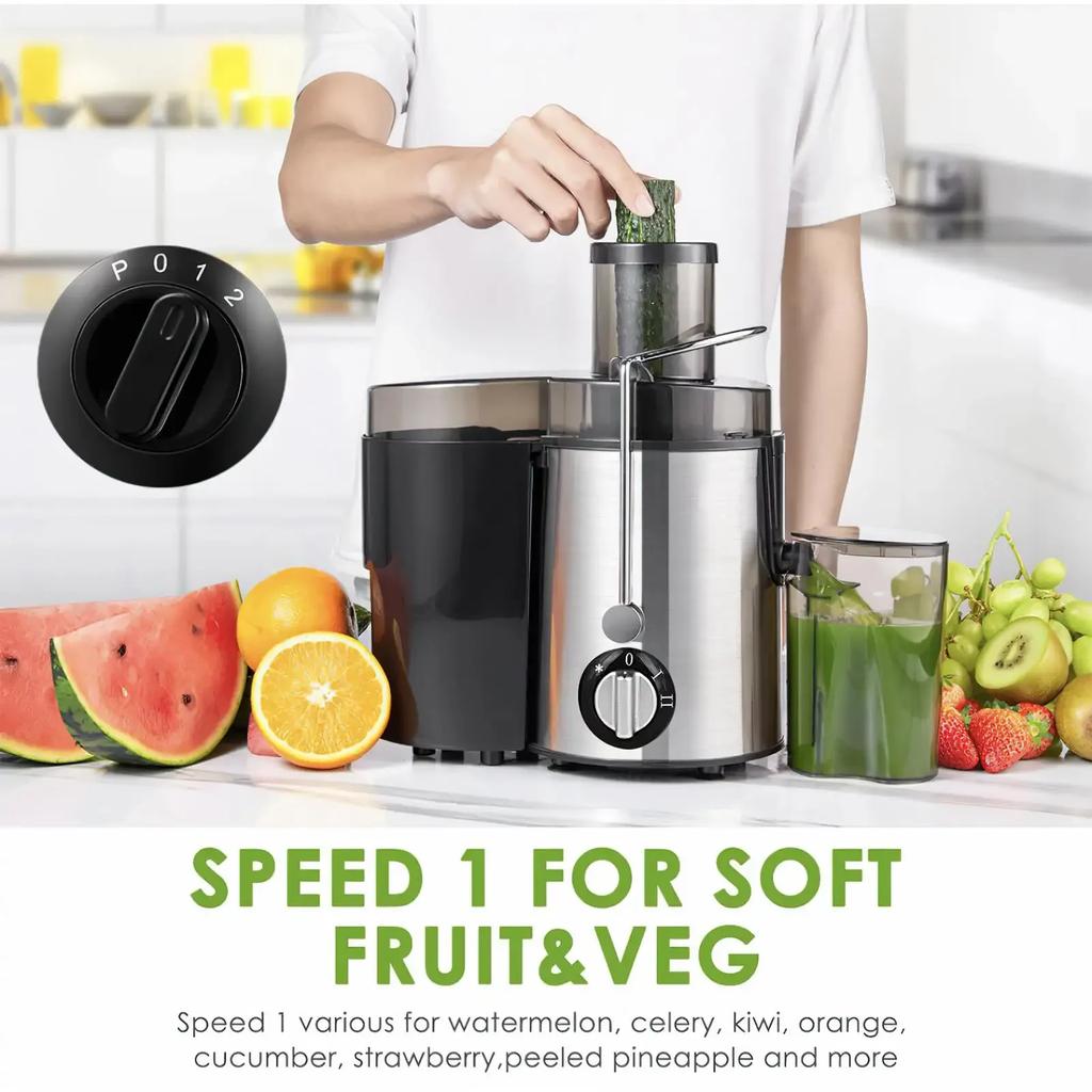 400W Electric Juicer Machine Juicer Wide Chute for Whole Fruit Juicer Extractor Juicy Vegetables Fruit Mixer Blender with Bottle