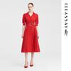 ELLASSAY Women's Elegant Puff Sleeve X-line Shirt Dress