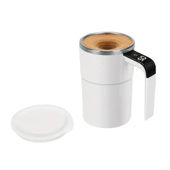 Self-Stirring Magnetic Coffee Cup with Temp Display 304 Stainless Steel Magnetic Stirrer Leak-proof Coffee Mug Drinkware