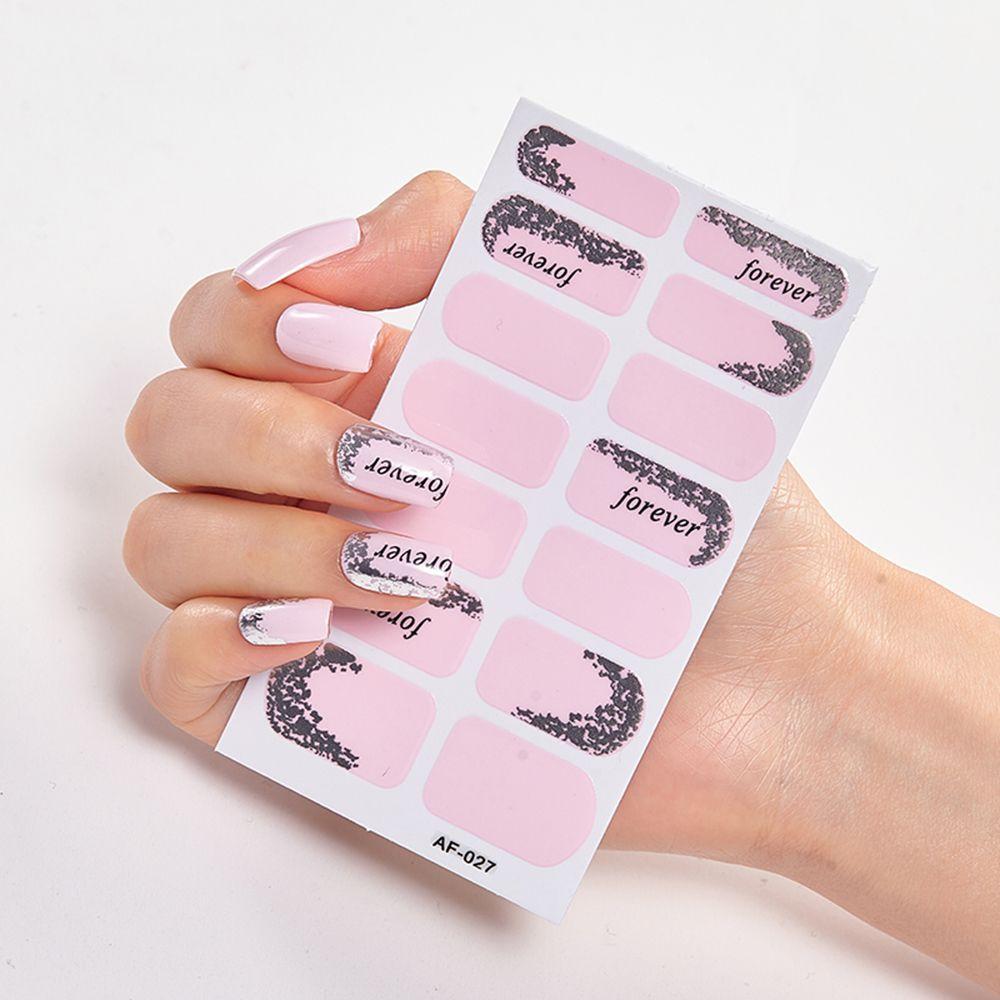 Girls Press On Nail Self Adhesive Nail Polish Strips Nail Art Decal Nail Stickers Full Nail Wraps