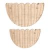 1/2Pcs Hand Woven Scalloped Rattan Wall Basket Rustic Bohemian Style Hanging Storage Organizer Wall Decor
