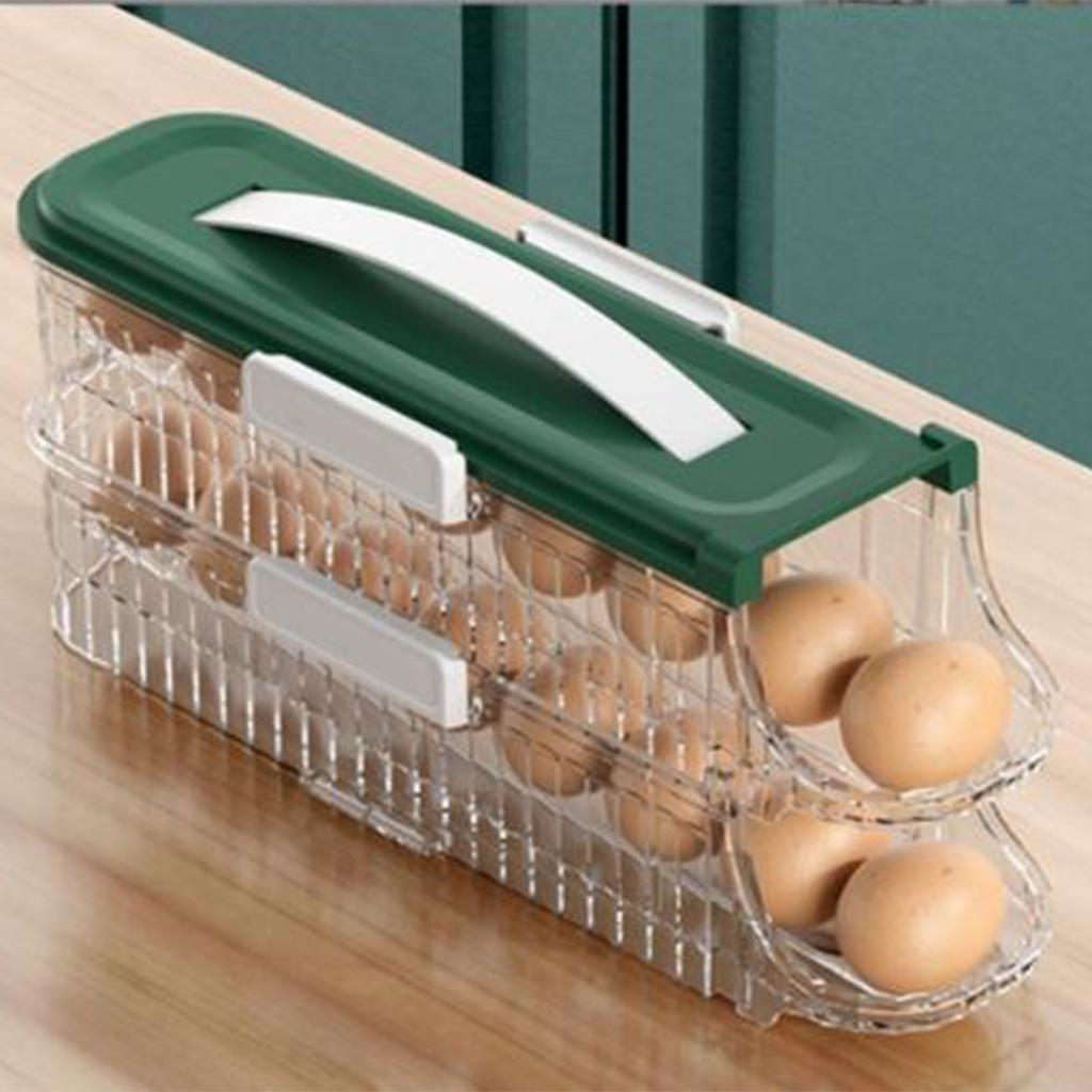 Refrigerator Egg Container Easy Access Space Saving Transparent Fridge Side Door Egg Storage Box