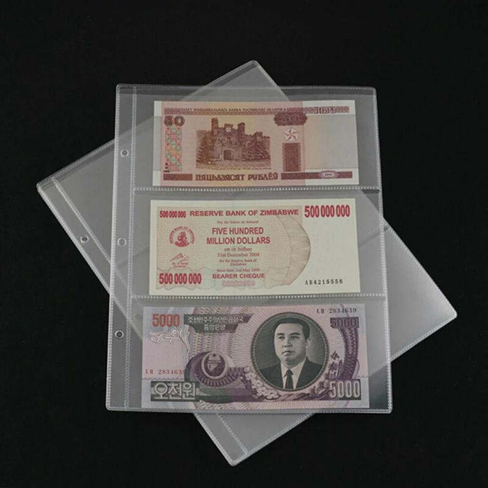 PVC Paper Money Album Transparent Accessories Portable Folders Holder Banknotes Currency Collection Convenient