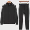 2024 Men's Three-Bar Cardigan & Trousers Sports Suit - Two-Piece Set for Spring & Autumn