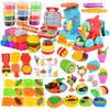 La Gacela Clay Toys, Wheat Clay, 24 Pieces, 73 Piece Luxury Set, Ice Cream Machine, Burger Machine, Noodle Making Machine, 3IN1, Clay Play, Push