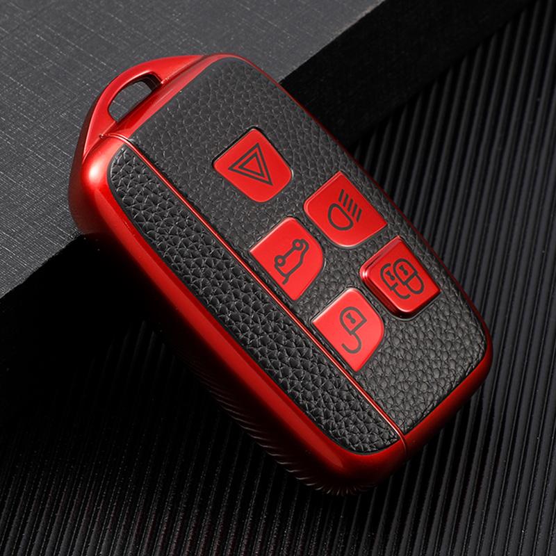 For Land Rover Range Rover Sport Evoque Freelander2 For Jaguar XF XJ XJL XE TPU Leather Car Key Cover Case Shell Holder Protector