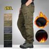 Men's Cotton Winter Thick Fleece Casual Pants Tactical Baggy Cargo Pants Double Layer Warm Thermal Straight Long Trousers