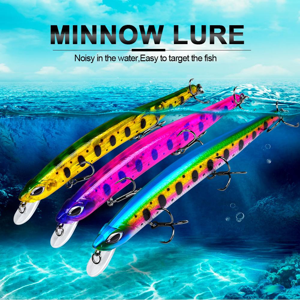 Floating Minnow Lure Bait 15cm/19cm Plastic Biomimetic Bait for Freshwater Sea Fishing, Perch with Upturned Mouth