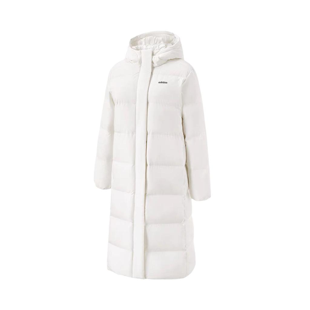 Adidas Warm Fashion Long Hooded Down Jacket Women Outerwear White JL9621