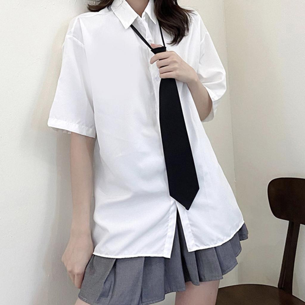 Retro Solid Color Silky Narrow Necktie School Uniform Zipper Pre-Tied Arrow Tie