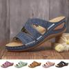 Summer Women Wedge Sandals Open Toe Sandals Vintage Anti-slip Leather Casual Female Platform Retro Shoes