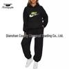 Unisex Solid Color Hooded Sweatshirt Set - Casual Spring/Autumn Two-Piece Tracksuit 2025