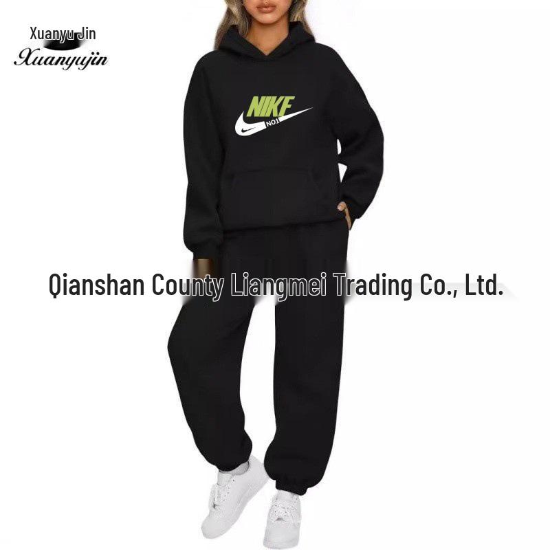 Unisex Solid Color Hooded Sweatshirt Set - Casual Spring/Autumn Two-Piece Tracksuit 2025