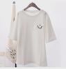 2024 Summer Women's Korean Loose-Fit Smile Short Sleeve T-shirt: Versatile Mid-Length Top