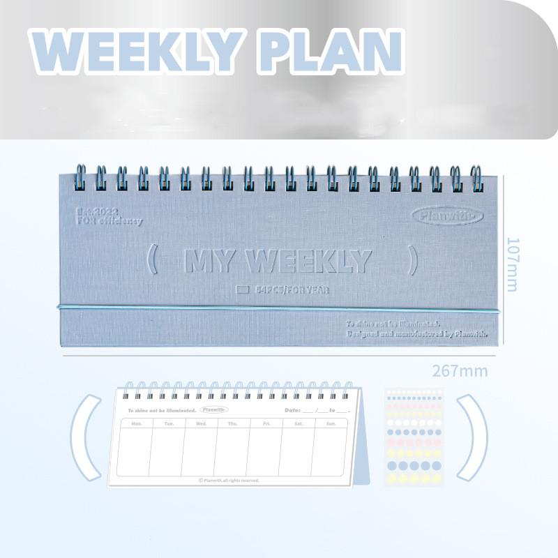 54 Sheets Weekly Planning Notebook Stationery Work Reminder Memorandum Can Stand Table Planner Stationery Daily Schedules