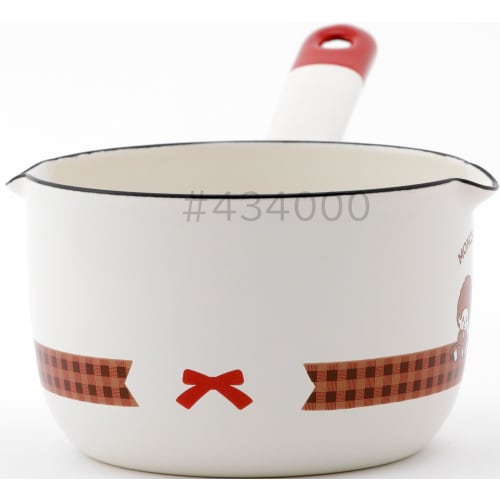 Fuji Enamel Monchhichi Check Milk Pan, 12cm, MNC-12M