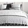 Parure De Lit - Housse Couette + 2 Taies - 260 X 240 Cm - Graphique Noir Et Blanc - 100% Coton Doux