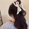 Korean Girls Bow Hair Crab Clips for Women Elegant Hair Bows Claws Ponytail Lady Hair Accessories Pearl Headdress