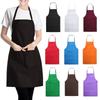 Adjustable Cooking Apron Unisex Household Solid Color Chef Waiter Barbecue Hairdresser Adult Pocket Apron Kitchen Supplies Tool