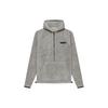 Essentials SS22 Polar Fleece Half-Zip Hoodie with Embroidered Logo Men Outerwear Dark-Oatmeal FOG-SS22-459