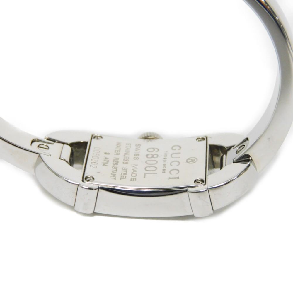 Used 9539 Bangle Watch 6800L 7975 Black Dial Quartz Stainless Steel Women's from Japan AUTHENTIC