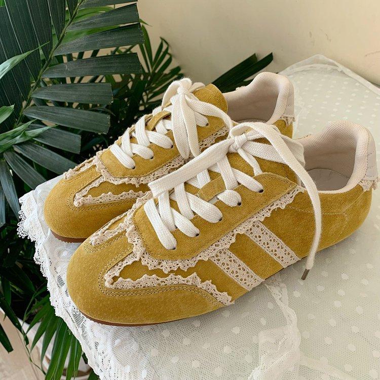 Fashion Autumn Women Ballet Flat Shoes 2025 Vintage Casual Shoes Fashion Non-slip Retro Lace Breathable Outdoor Leisure Shoe Mix Orders