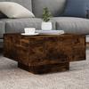 VidaXL Coffee Table with LED Lights, Side Table, End Table, Living Room Furniture, Modern, Smoked Oak 836578