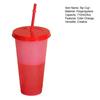 Color Changing Plastic Tumbler with Straw 24oz Reusable Cold Water Cup Leak-Proof Stackable Drinkware for Indoor Outdoor Use