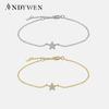 New 925 Sterling Silver Gold Starry Sky Spakle Star Linked CZ Zircon Chain Bracelet Women Fine Jewelry Luxury