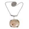 Necklace Fossil Coral Gemstone Silver Jewelry Handmade Pendant 20" Natural