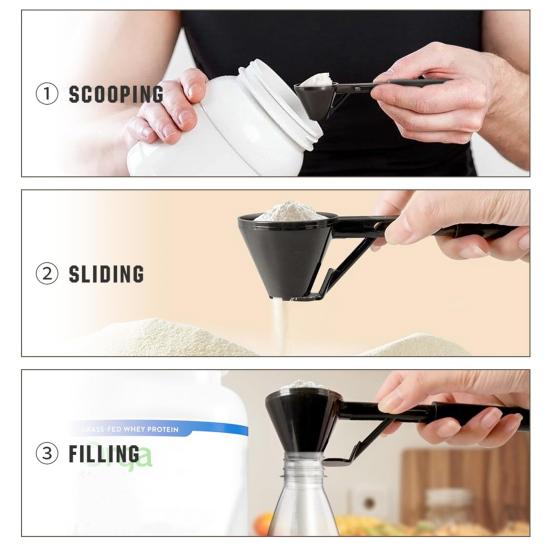 Yousheng Coffee Spoon Funnel for Protein Powder Milk Powder Filling Long Handle Measuring Scoop for Water Bottles Reusable K-Style Cup Coffee Capsule