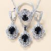 Gem Set Jewelry Pendant Earrings Necklace Ring Lady Set