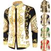 Men Print Shirt Luxury Royal Shirt Men Casual Slim Fit Long Sleeve