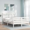 VidaXL Bed Frame with Headboard White 120x200 Cm Solid Wood 3194372