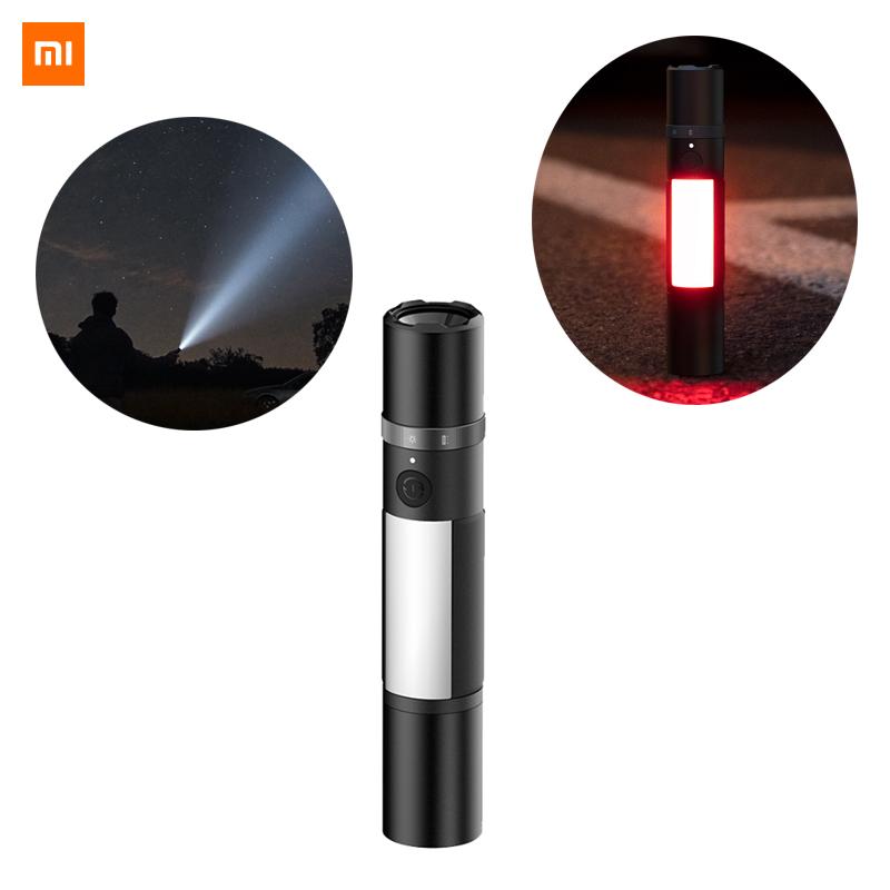 Xiaomi Mijia Multi-functional LED Flashlight Zoomable Ultra Bright Torch Window Breaker Safety Belt Cutter Car Emergency Light