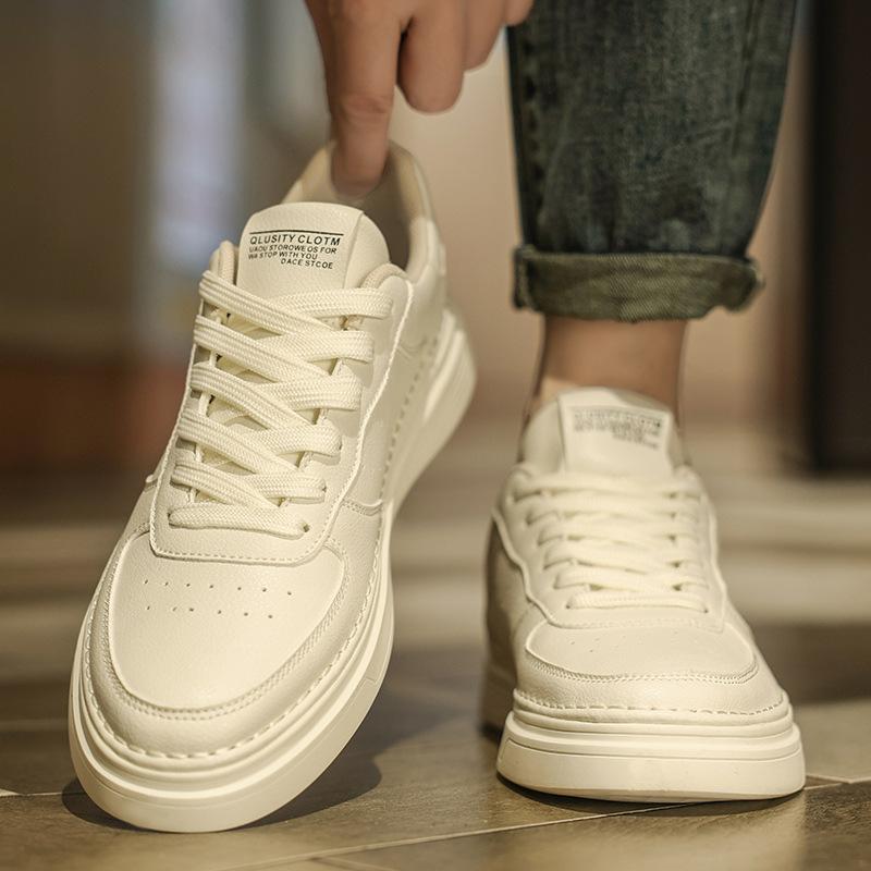 Little White Shoes Men's Shoes Summer Breathable Shoes Men's High-end Casual Leather Shoes Men's Versatile Board Shoes Sports Trendy Shoes