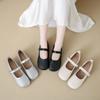 Summer 2025 Soft Leather Woven Fashionable and Elegant Single Shoes Women's Shoes Buckle Lightweight Comfortable