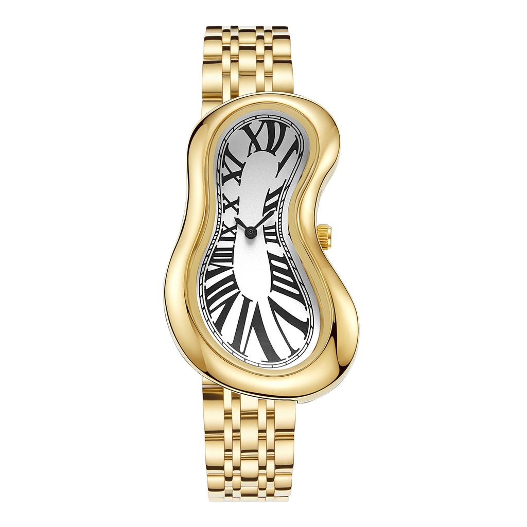 New Irregular Shaped Watch Melting Twisted Shape Fashionable Retro Niche Men's Watch Ins Style Quartz Watch