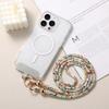 60cm Crossbody Phone Lanyard Strap with Tether Tab Cell Phone Strap Plastic Pearls Rhinestone Decoration