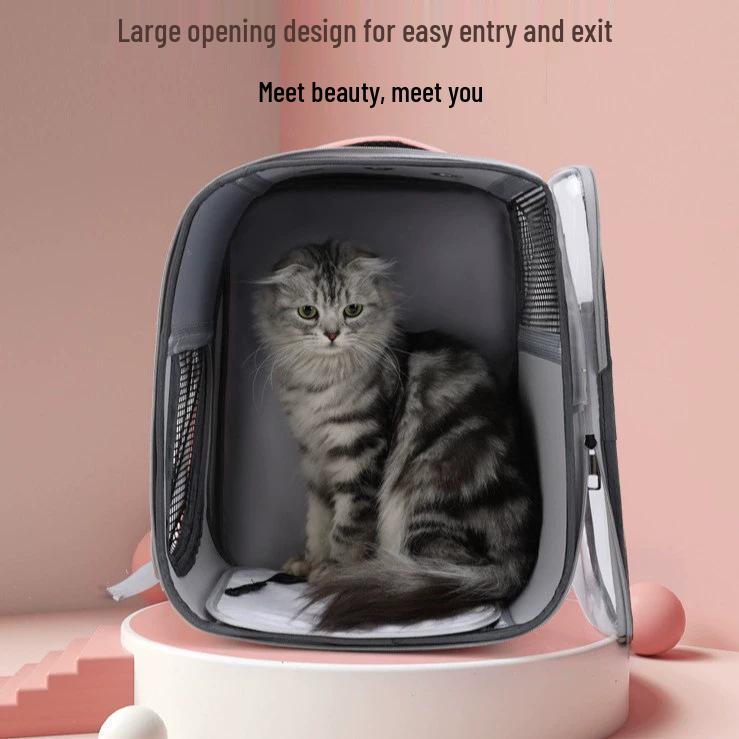 Large Capacity Breathable & Foldable Pet Backpack for Cats & Dogs
