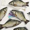 Creative Simulated Salted Fish Case Large Capacity Pencils Bag Funny School Pencil Cat Toy Stationery Supplies