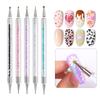 Pack Of 5 Double-Headed Line Drawing Pen Construction Pen Point Drill Pen Point Flower Needle Painting Pen Nail Art Set