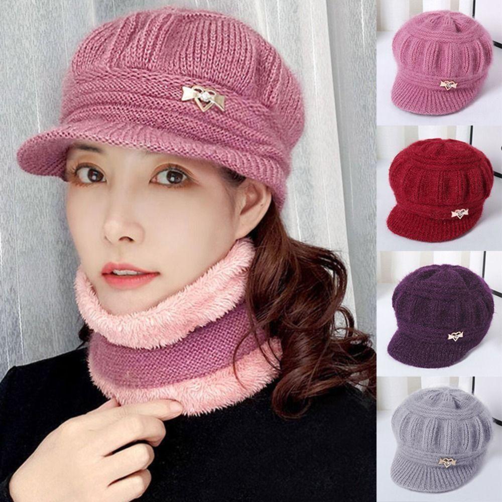 Keep Warm Knitted Hat Windproof Pumpkin Beret Hat Fashion Winter Hat Beanies  Middle Aged