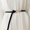 Solid Color Knotted Belt PU Dress Belt Trendy Thin Belt