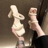 2024 New Slippers Mid-heels Summer High-end Women's Shoes Casual Sexy Party Dress Shoes Light Slingbacks and Slip-ons