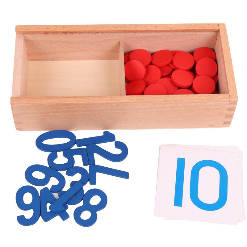 Kids Wooden Montessori Cognitive Cards Number Counting Math Game Educational Toys For Kids Early Childhood Preschool Training